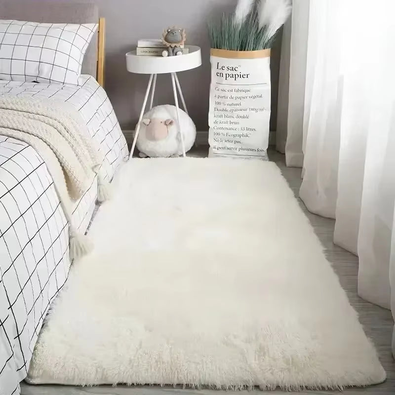 Sheepskin Rug Silk Wool Rugs for Bedroom and Living Room Decor Fur Rugs